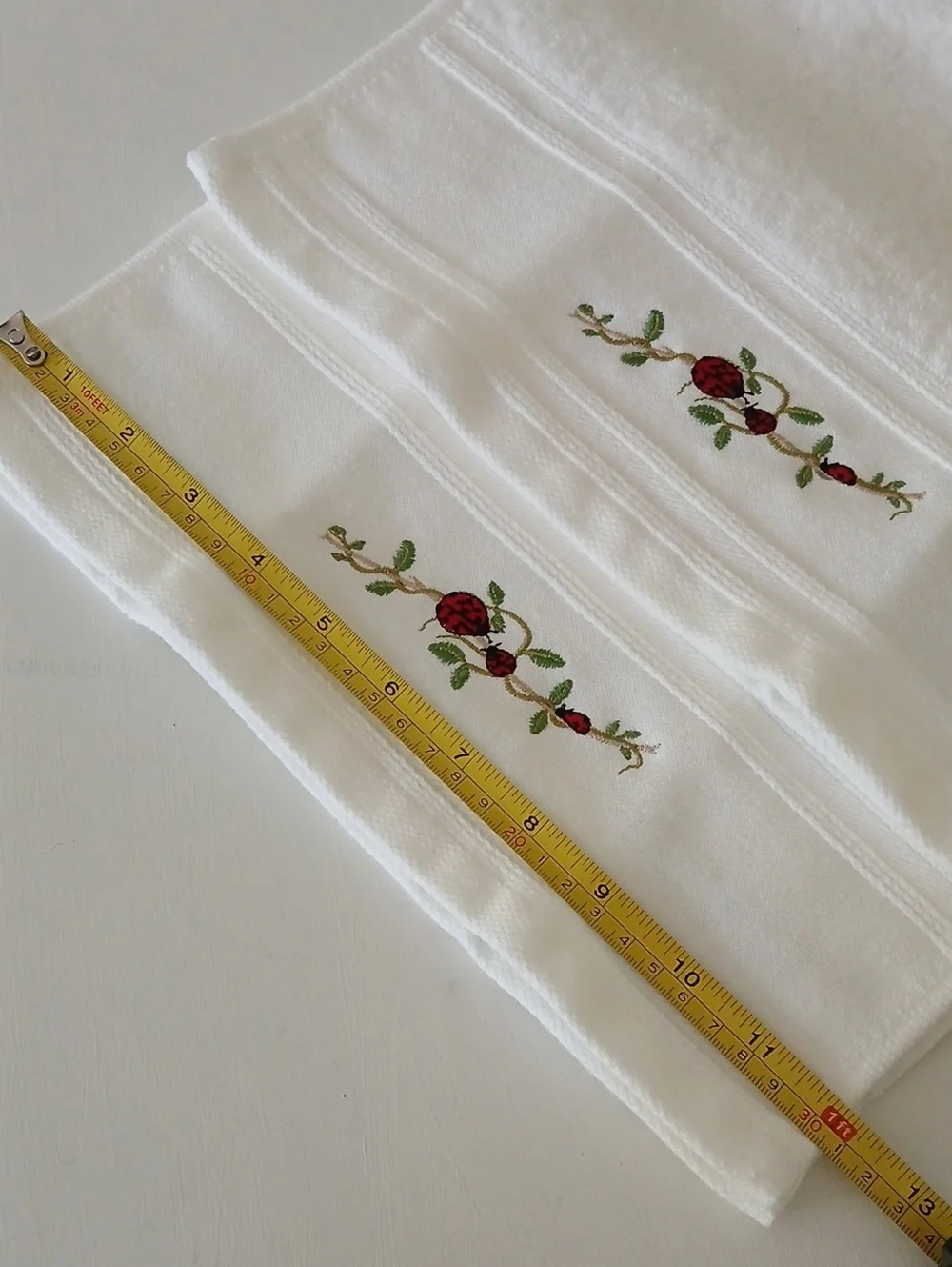 Ladybugs Fingertip Guest Towels 100% Cotton HOME SPA Portugal 12x18